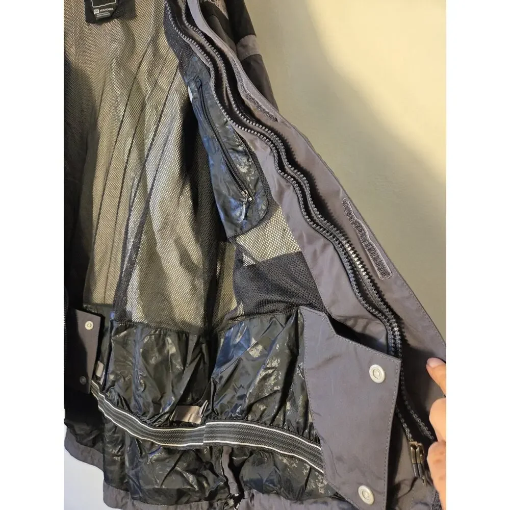The North Face Mens M Hyvent Ski Shell Jacket Full Zip Liner Black Gray Hooded